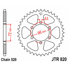  JT SPROCKETS Acél Standard Hátsó Láncsor 820 - 520 lánc, láncszett