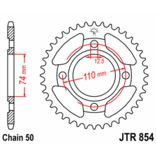 JT SPROCKETS Acél Standard Hátsó Láncsor 854 - 530 egyéb motorkerékpár alkatrész