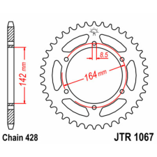 JT SPROCKETS Acél Standard Hátsó Láncszem 1067 - 428 egyéb motorkerékpár alkatrész