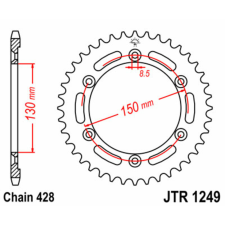 JT SPROCKETS Acél Standard Hátsó Láncszem 1249 - 428 egyéb motorkerékpár alkatrész