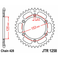 JT SPROCKETS Acél Standard Hátsó Láncszem 1258 - 428 egyéb motorkerékpár alkatrész