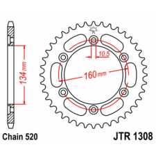 JT SPROCKETS Acél Standard Hátsó Láncszem 1308 - 520 egyéb motorkerékpár alkatrész