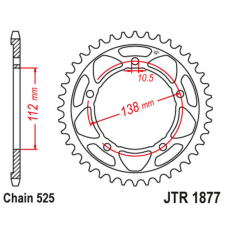 JT SPROCKETS Acél Standard Hátsó Láncszem 1877 - 525 egyéb motorkerékpár alkatrész