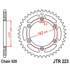 JT SPROCKETS Acél Standard Hátsó Láncszem 223 - 520 egyéb motorkerékpár alkatrész