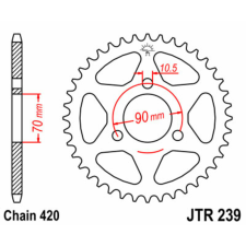 JT SPROCKETS Acél Standard Hátsó Láncszem 239 - 420 egyéb motorkerékpár alkatrész