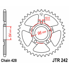 JT SPROCKETS Acél Standard Hátsó Láncszem 242 - 428 egyéb motorkerékpár alkatrész