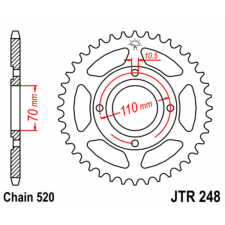 JT SPROCKETS Acél Standard Hátsó Láncszem 248 - 520 egyéb motorkerékpár alkatrész