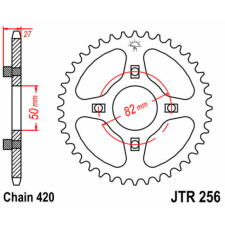 JT SPROCKETS Acél Standard Hátsó Láncszem 256 - 420 egyéb motorkerékpár alkatrész
