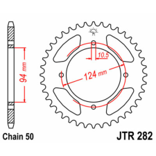 JT SPROCKETS Acél Standard Hátsó Láncszem 282 - 530 egyéb motorkerékpár alkatrész
