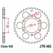 JT SPROCKETS Acél Standard Hátsó Láncszem 483 - 630 egyéb motorkerékpár alkatrész