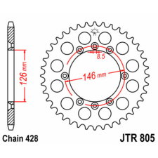 JT SPROCKETS Acél Standard Hátsó Láncszem 805 - 428 egyéb motorkerékpár alkatrész