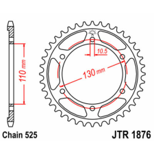  JT SPROCKETS Acél Standard Hátsó Láncszerkezet 1876 - 525 lánc, láncszett