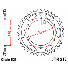 JT SPROCKETS Acél Standard Hátsó Láncvilla 312 - 525 egyéb motorkerékpár alkatrész
