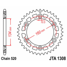 JT SPROCKETS Alumínium Ultra-Könnyű Hátsó Láncszem 1308 - 520 egyéb motorkerékpár alkatrész