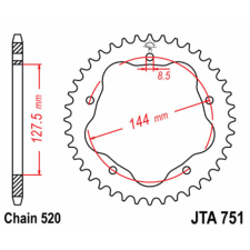  JT SPROCKETS Alumínium Ultra-Könnyű Hátsó Láncszem 751 - 520 egyéb motorkerékpár alkatrész