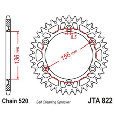 JT SPROCKETS Alumínium Ultra-Könnyű Öntisztító Hátsó Láncszem 822 - 520 egyéb motorkerékpár alkatrész