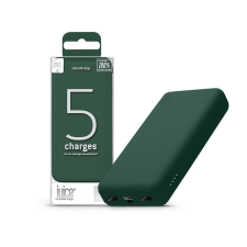 Juice Univerzális hordozható, asztali akkumulátor töltő - Juice ECO 5 Power Bank - 2xUSB + Type-C - 15.000 mAh - zöld mobiltelefon kellék