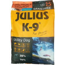 Julius-K9 GF Hypoallergenic Utility Dog Adult Salmon &amp; Spinach 10 kg kutyaeledel
