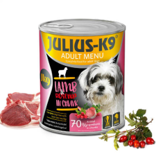 JULIUS-K9 PETFOOD Julius-K9 konzerv Adult - nedveseledel (bárány,csipkebogyó) felnőtt kutyák részére (800g) kutyaeledel