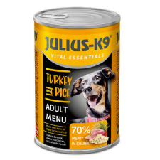 Julius K-9 | Felnőtt kutyáknak | Konzerv | Pulyka, rizs - 1240 g kutyaeledel