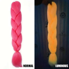 Jumbo Braid Kanekalon póthaj 120cm 100g RÓZSASZÍN SÖTÉTBEN NARANCSSÁRGÁN VILÁGÍTÓ póthaj