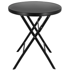 Jumi Összecsukható asztal, Jumi, fekete, 60 cm átmérőjű, kerek, kertbe vagy teraszra kerti bútor