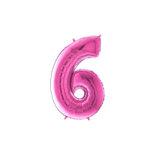 JuniorShape - fuxia 6-os szám fólia lufi party kellék