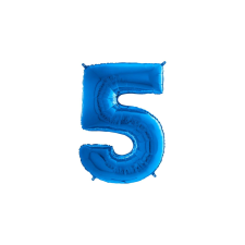JuniorShape - kék 5-ös szám fólia lufi party kellék