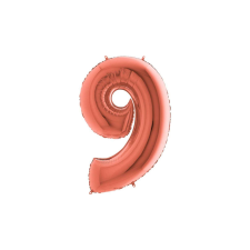 JuniorShape - rosegold 9-es szám fólia lufi party kellék