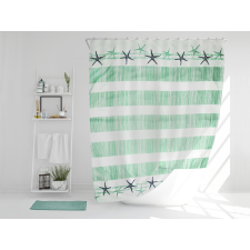 JUOSTO zöld zuhanyfüggöny és szőnyeg, 2 db fürdőszoba kiegészítő