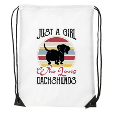  Just a girl who loves dachshunds - Sport táska Fehér egyedi ajándék