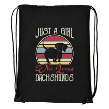 Just a girl who loves dachshunds - Sport táska fekete tornazsák