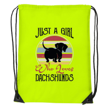 Just a girl who loves dachshunds - Sport táska sárga tornazsák