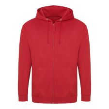 Just Hoods cipzáros kapucnis férfi pulóver AWJH050, Fire Red-M férfi pulóver, kardigán