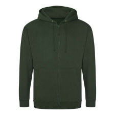 Just Hoods cipzáros kapucnis férfi pulóver AWJH050, Forest Green-M férfi pulóver, kardigán