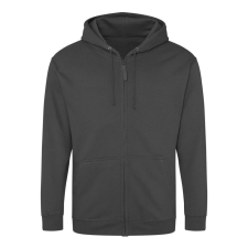 Just Hoods cipzáros kapucnis férfi pulóver AWJH050, Steel Grey-S férfi pulóver, kardigán
