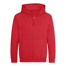 Just Hoods Gyerek cipzáras kapucnis pulóver AWJH050J, Fire Red-5/6 gyerek pulóver, kardigán