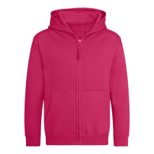 Just Hoods Gyerek cipzáras kapucnis pulóver AWJH050J, Hot Pink-3/4 gyerek pulóver, kardigán
