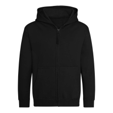 Just Hoods Gyerek cipzáras kapucnis pulóver AWJH050J, Jet Black-7/8