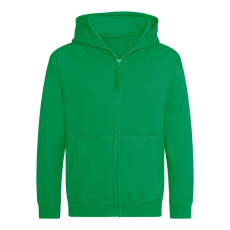 Just Hoods Gyerek cipzáras kapucnis pulóver AWJH050J, Kelly Green-3/4