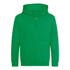 Just Hoods Gyerek cipzáras kapucnis pulóver AWJH050J, Kelly Green-7/8 gyerek pulóver, kardigán