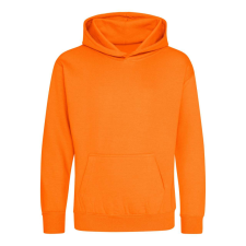 Just Hoods Gyerek kapucnis pulóver AWJH001J, Orange Crush-3/4 gyerek pulóver, kardigán