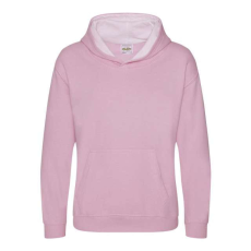 Just Hoods Gyerek kapucnis pulóver kontrasztos színű kapucni béléssel AWJH003J, Baby Pink/Arctic White-12/13