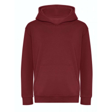 Just Hoods Gyerek organikus kapucnis pulóver AWJH201J, Burgundy-L gyerek pulóver, kardigán