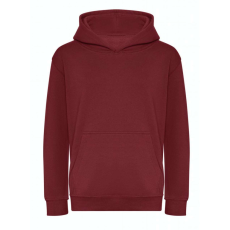 Just Hoods Gyerek organikus kapucnis pulóver AWJH201J, Burgundy-S