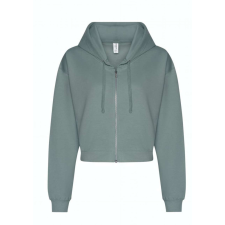 Just Hoods hasig érő cipzáros kapucnis Női pulóver AWJH065, Dusty Green-L női pulóver, kardigán