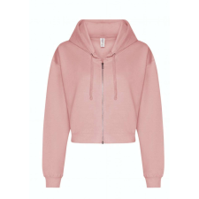 Just Hoods hasig érő cipzáros kapucnis Női pulóver AWJH065, Dusty Pink-S női pulóver, kardigán