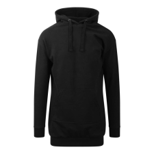 Just Hoods Hosszított szabású Női kapucnis pulúver, Just Hoods AWJH015, Jet Black-L női pulóver, kardigán