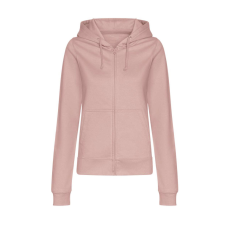 Just Hoods kapucnis Női pulóver, elején végig cipzárral AWJH050F, Dusty Pink-M