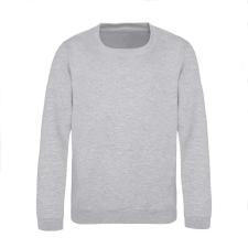 Just Hoods Környakas gyerek pulóver bolyhozott belsővel AWJH030J, Heather Grey-1/2 gyerek pulóver, kardigán